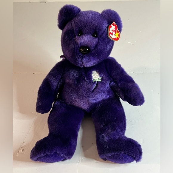 Ty Beanie Buddies Princess Diana Bear - Purple Plush Memorial Edition - Picture 16 of 16